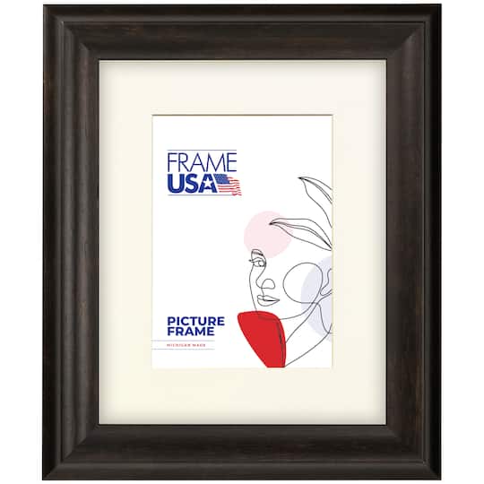 Frame USA Verona Narrow Espresso Single Image Picture Frame with Mat